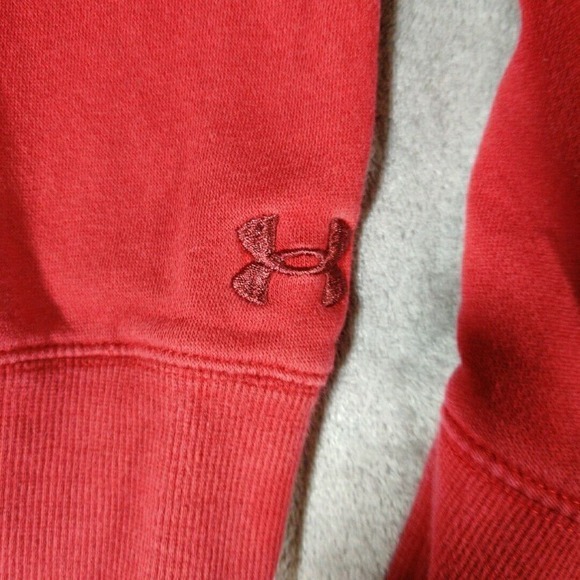 Under Armour Sweatshirt Womens Large Red hooded Wisconsin Badgers Pullover - Picture 5 of 8